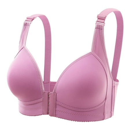 

HAPIMO Everyday Bras for Women Comfort Daily Brassiere Soft Ultra Front Buckle Lingerie Adjustment Chest Shape Camisole Gathered Wire Free Stretch Underwear Savings Purple S