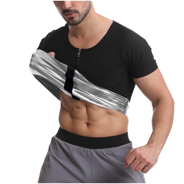 pstuiky camisetas de hombre, Blusa deportiva informal de color liso con cremallera para hombre, para fitness, tonificación, manga corta y cuello redondo camisas casuales para hombre xxl
