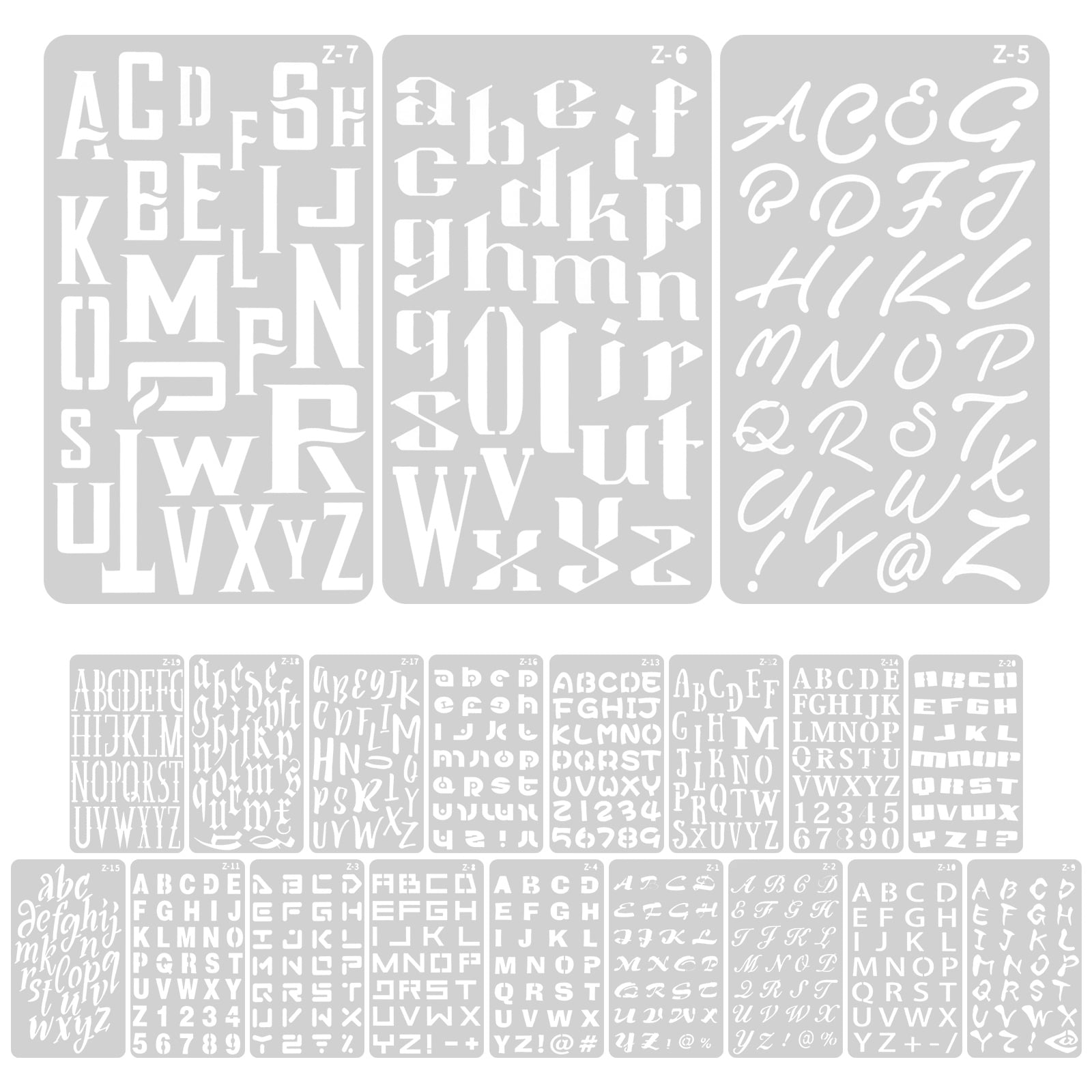 5 Pieces Stencil Letters Stencil Paper Letter Template 17.80X10.00X0.10CM White