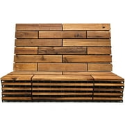 12 Sq Ft Interlocking Deck Tiles 24 x 12 Long Boards Snap Together Wood Flooring - Acacia Hardwood Outdoor Flooring for Patio - Floor Decking Tile, Waterproof Balcony Flooring (1 Pack (6 Pieces))