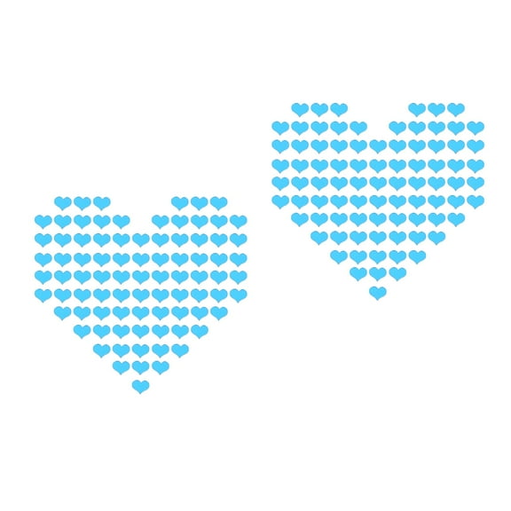 MLINS 200 pcs  Mirror Wall Decal Heart Shaped Mirror Wall Stickers 3D Removable Love Wall Decals Valentines Day Decoration