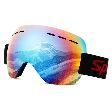 Cyxus Ski Goggles for Men Women 100% UV Protection Frameless Design Snowboard VTL22.3%(Green Lens)