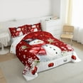 thumbnail image 3 of Homewish Kawaii Red Snowman 2pcs Bedding Comforter Set for Teens Boys Girls,Merry Christmas Twin Comforter Sets,Xmas Snowflake Breathable Bedding Set,Super Cozy Room Decor,Reversible, 3 of 8
