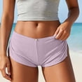 thumbnail image 2 of oelaio Low Rise Booty Shorts Micro Mini Pajamas Shorts for Women Cute Boy Short Side Slit Ruched Lounge Pj Bottoms Purple M, 2 of 7