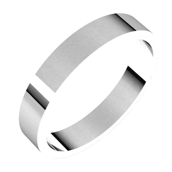 14k White Gold Flat 3.5mm Wedding Band Ring Size 5 Wedding Band for Women and Men - 2.9 Grams