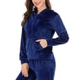 thumbnail image 5 of Plus Size Velour Sweatsuits for Women Hoodies Sweatshirt & Pants Activewear Tracksuit Set Long Sleeve Velour Sweatsuit Hoodie & Pants Velour Sport Suits Sets, 5 of 8