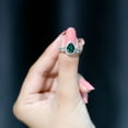 thumbnail image 6 of Rosec Jewels Womens 2.50 CT Created Emerald Solitaire Rings Set with Diamond, Teardrop Ring for Her, 925 Sterling Silver, US 3.00, 6 of 8