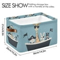 thumbnail image 4 of Yayeee 2 Pack Canvas Storage Basket with Handles for Shelves Fabric Bins Closet Organizer, Pirate Animals, 4 of 8