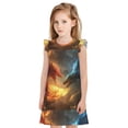 thumbnail image 1 of Vsdgher Rouge et Bleu Dragon de Feu B pour Filles Chemises de Nuit Manches Courtes à Volants Robe de Nuit Pyjama pour Fête-Petit, 1 of 6