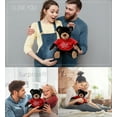 thumbnail image 3 of DolliBu I LOVE YOU Black Bear with Red Plaid Hoodie Plush- Cute Stuffed Animal with Red Shirt For Valentine, Anniversary, Romantic Date, Boyfriend, Girlfriend Gift - 10 Inches, 3 of 6