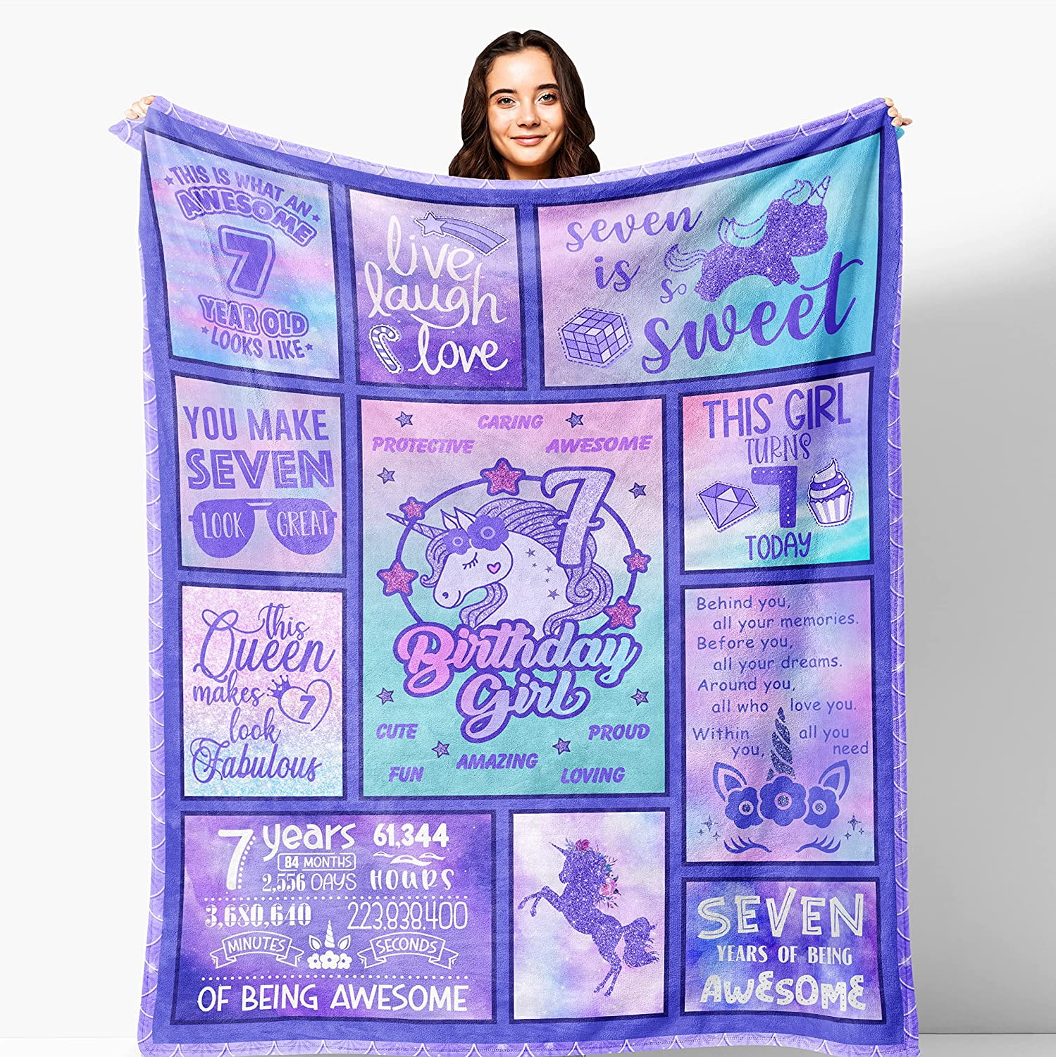 Henazin Birthday Gifts for 8 Year Old Girl, 8 Year Old Girl Gifts, 8th  Birthday Girl Gift Blanket 50X60, 8 Yr Old Girl Gift Ideas, 8 Year Old  Girl