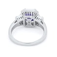 thumbnail image 5 of Three Stone Baguette Set Wedding Band Ring Blue Sapphire CZ 925 Sterling Silver Size 7, 5 of 5