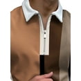 thumbnail image 4 of FASHIONWT Men Slimming Short Sleeve Quater-zip Lapel Summer Striped Shirts, 4 of 4