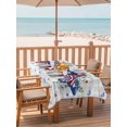 thumbnail image 2 of 60x120 Inch Outdoor Tablecloth with Umbrella Hole Zipper Rectangle Blue Red Butterfly 4th of July Rectangular Tablecloths Waterproof Stars Independence Day Grey Plaid Patio Table Cover for Picnic, 2 of 8