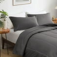 thumbnail image 3 of 3 Piece Luxury Thicker Pattern Comforter Set, 800 TC, 100% Egyptian Cotton, Full/Queen Size Dark Grey Solid Color, 3 of 6
