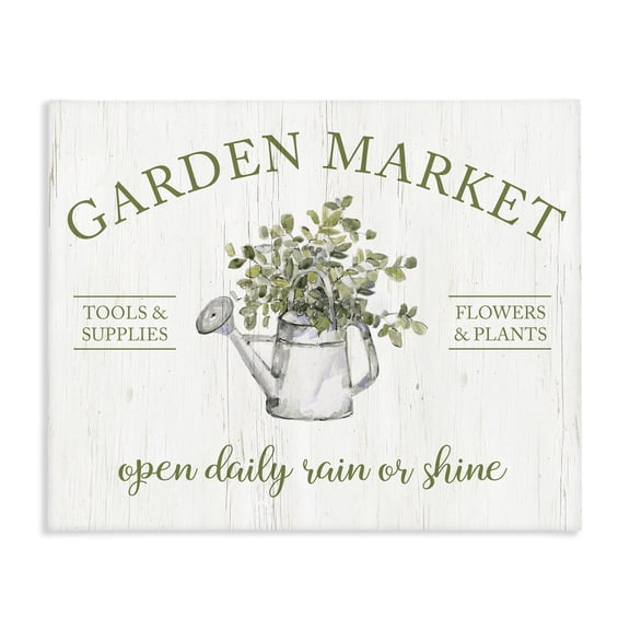 Stupell Industries Farmhouse Open Daily Garden Market Canvas Art, 20 x 16, by Sally Swatland
