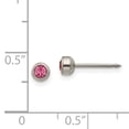 thumbnail image 3 of Titanium 4mm Rose Crystals Stud Earrings Tool Ear Piercing Supply, 3 of 7