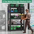 thumbnail image 4 of IKIMI 72"H 5-Tier Metal Garage Shelving, 2500Lbs Heavy Duty Adjustable Garage Storage Shelves for Home, Garage, Basement, 72"H x 35.4"W x 15.75"D, 4 of 7