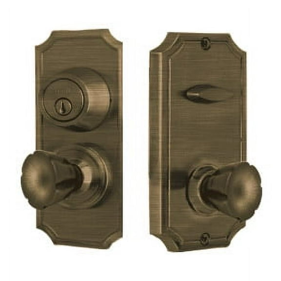 Weslock 1501E Unigard Interconnected Entry Set Single Cylinder Keyed - Antique Brass