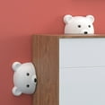 thumbnail image 5 of 2-piece anti tilt cartoon bear furniture anchor, non perforated, suitable for refrigerators and cabinets - white, 5 of 6