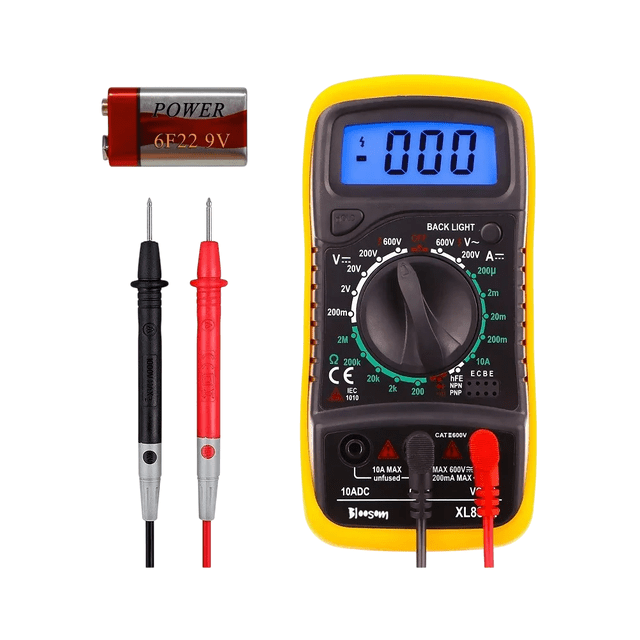 Multimetro Digital Bloosom Lcd Voltimetro Amperimetro Ac/dc Xl830l Amarillo con Negro
