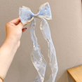 thumbnail image 4 of Hair Clip Snowflake Printing Bowknot Lightweight Solid Color Bow Hairpin Hair Accessories, 4 of 10