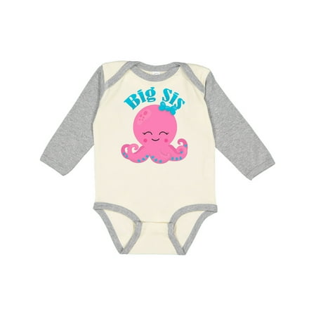 

Inktastic Cute Octopus Big Sis Gift Baby Girl Long Sleeve Bodysuit