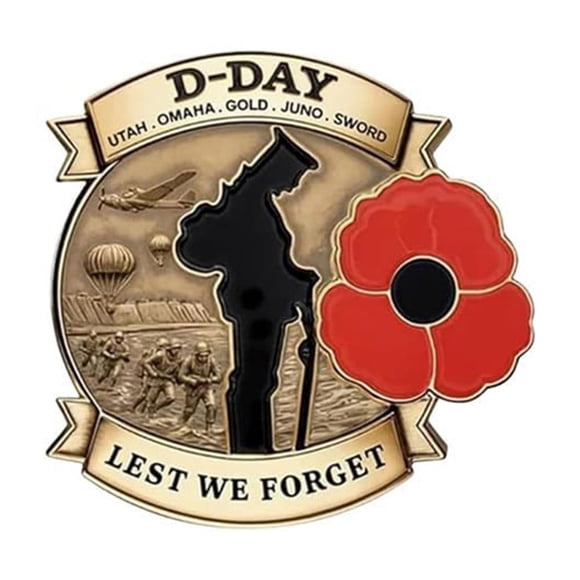 D Day 80th Anniversary Commemorative Badge Honour Heroes Unwavering Courage WWII Collectible Brooch Pin