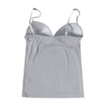 thumbnail image 7 of VV AVEORS Tank Tops For Women Adjustable Spaghetti Strap V Neck Undershirt Built In Bra Plus Size Basic Going Out Casual Camisole Tops Gray 3XL, 7 of 7