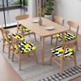 thumbnail image 6 of Lemons and Daisies Seat Covers for Dining Room Chairs Set Of 6,Stretch Printed Washable Chair Seat Cover with Elastic Ties and Button,Removable Waterproof Couch Cushion Covers, 6 of 6