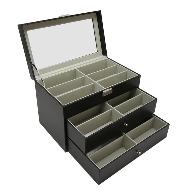 Estuche Para Gafas De Sol, Estuche De Almacenamiento Profesional Para Gafas Con 18 Ranuras Para Coleccionistas Y Tiendas ópticas
