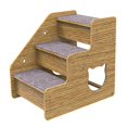 thumbnail image 1 of Escalera de madera para perros, escalones para mascotas, rampa para perros de 3 escalones, accesorios portátiles, escalera antideslizante para perros, valla única, 1 of 9