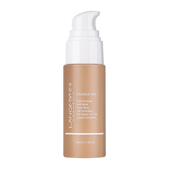 RKSTN Foundation Langmanni/Longmani Press Liquid Foundation Matte Oil Mask Liquid Foundation European And American Makeup,30ml Lightweight & Medium Coverage Foundation