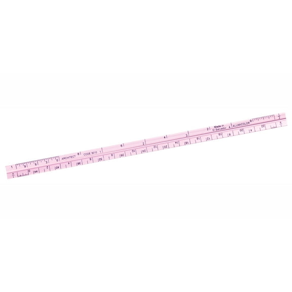 Alumicolor Pocket-Size Architect Scale, Aluminum, 6 inches, Pink (3010-7)
