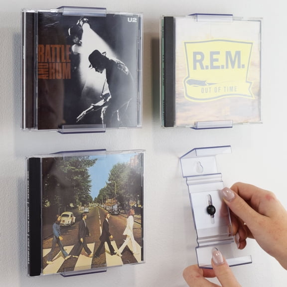 CollectorMount 3.25" x 1" CD Frame Display Clear Plastic Shadow Boxes, 5 pack