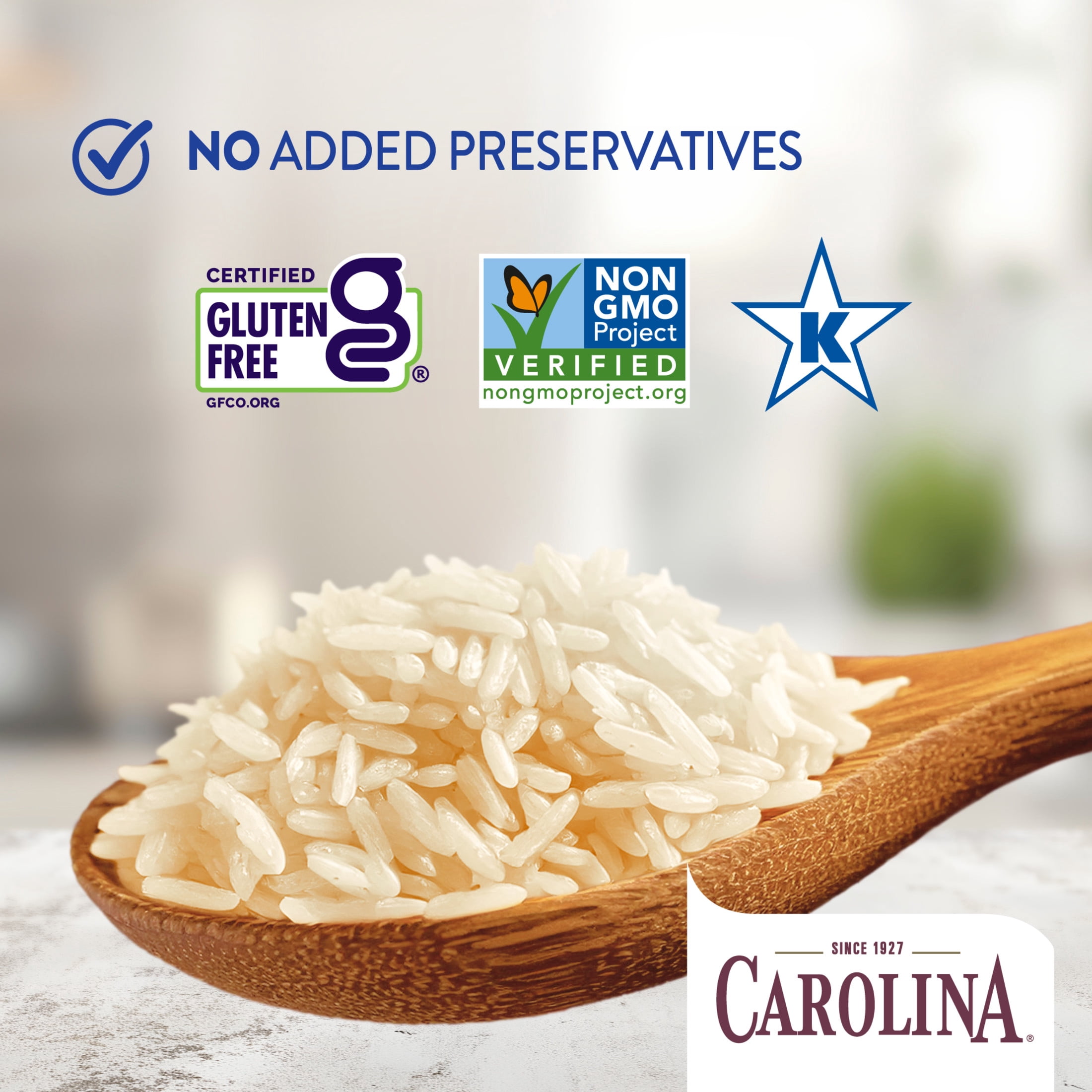 (4 pack) Carolina Jasmine Rice, Thai Fragrant Long Grain Rice, Gluten Free, 20 lb Bag