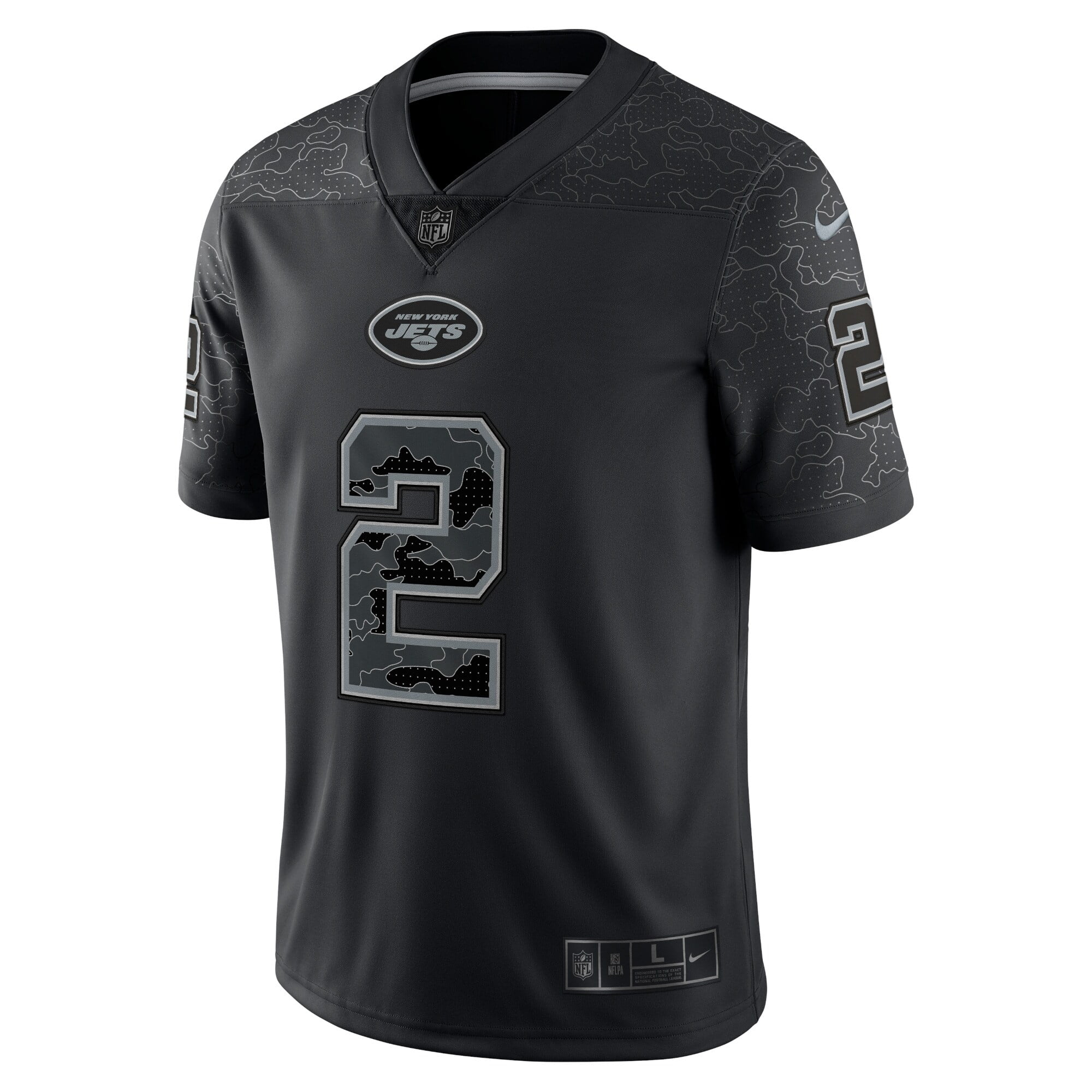 Men's Nike Zach Wilson Black New York Jets RFLCTV Limited Jersey
