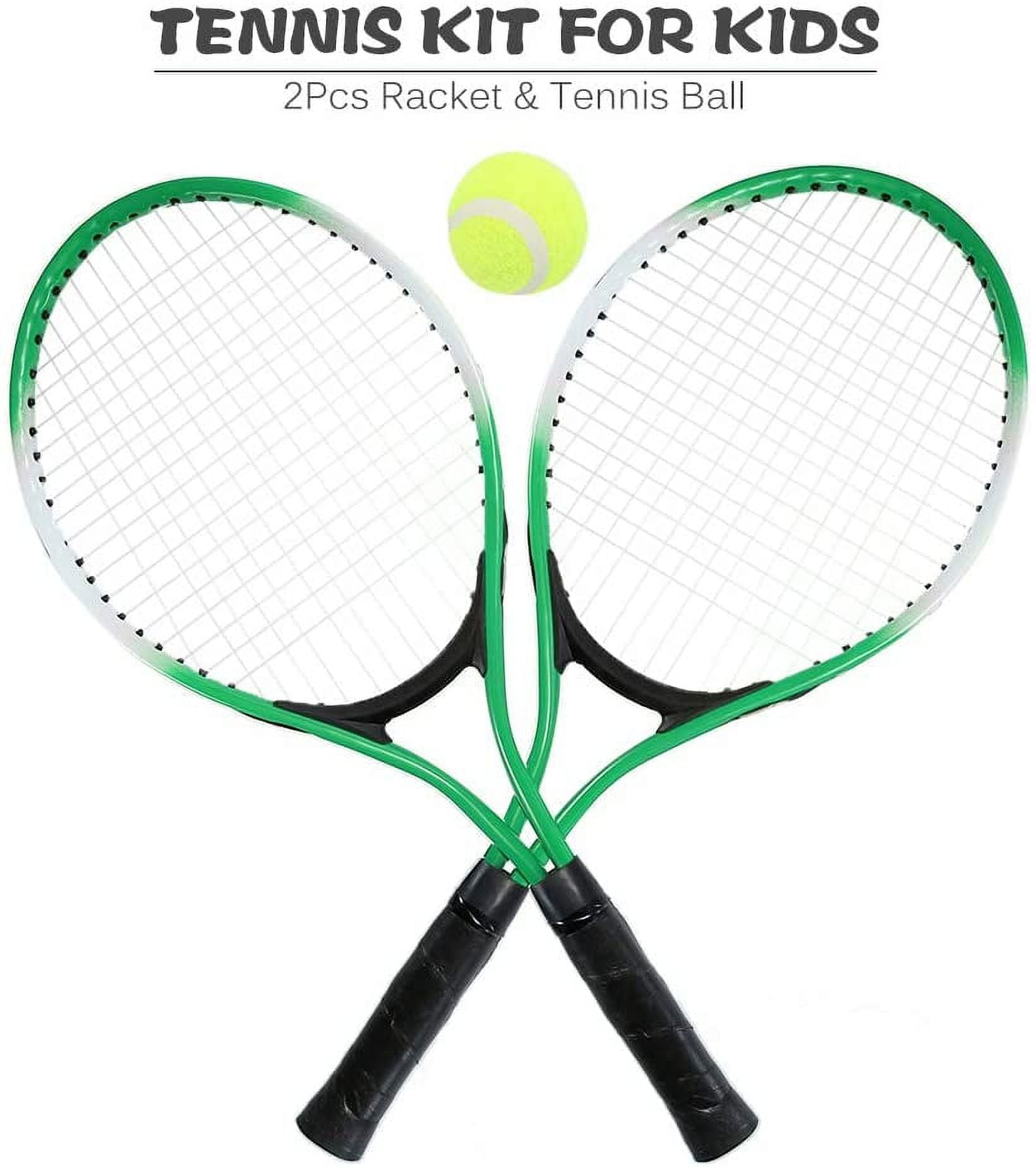 N/H Set of 2 Teenager's Tennis Racket with Free Ball for Training Tennis Carbon Fiber Top Steel Material Tennis String
