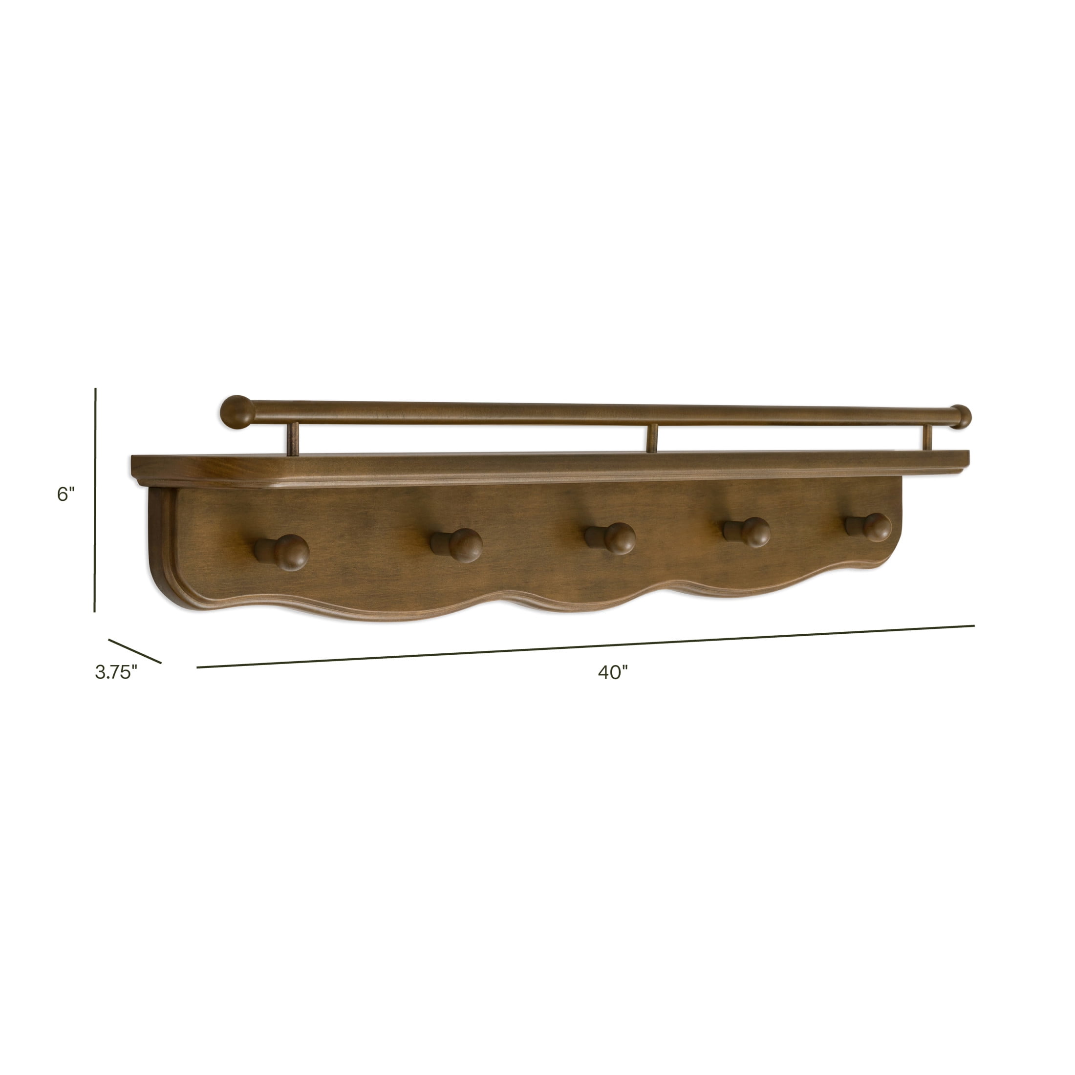Namesake Kids Liberty 31" Wall Shelf with Hooks