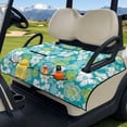 thumbnail image 3 of Pzuqiu Teal Floral Quilted Golf Cart Seat Cover - 2-Person With 4 Pockets, Non-Slip Protector For Golfers Outdoor Golfing, 3 of 9
