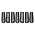 thumbnail image 5 of BFY 7 PCS/Sets Car Front Grille Trim Inserts Mesh Grill Guard Cover Black 7pcs ABS plastic for Jeep Wrangler JK, JKU, Unlimited, Sports, Sahara, Freedom, Rubicon 2-Door & 4-Door 2007-2017, 5 of 7