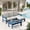 Blue Frame + Khaki Cushion, variant on SERWALL 5-Piece HDPE Outdoor Patio Sofa Set, Modular Sectional Conversation Furniture, Weather-Resistant Patio Sofa, Deck, Backyard & Poolside, Grey Frame with Khaki Cushionss