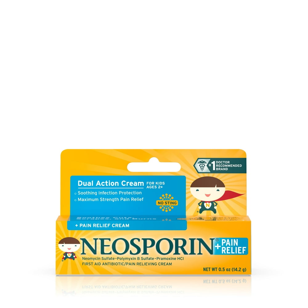 Neosporin First Aid Antibiotic + Pain Relief Cream For Kids,.5 Oz
