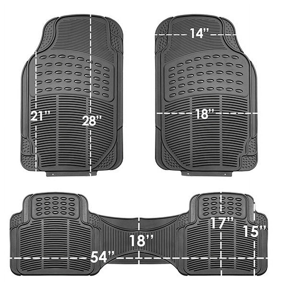 FH Group Climaproof Vinyl Gray Car Floor Mats, Universal Fit 3pc Full Set with Air Freshener