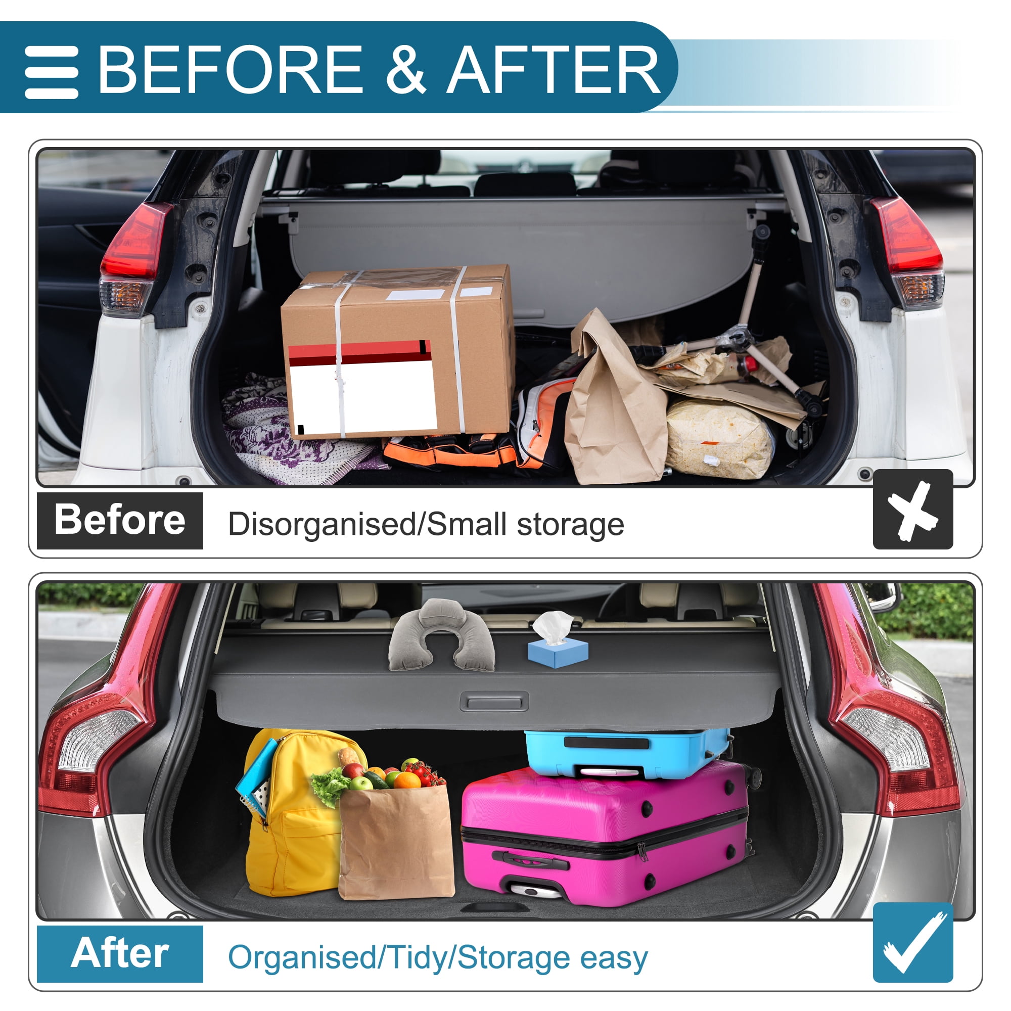 Unique Bargains Retractable Cargo Cover for Ford Explorer 2022-2025 Rear Trunk Screen