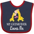 thumbnail image 3 of Inktastic My Godmother Loves Me Giraffe Boys or Girls Baby Bib, 3 of 4