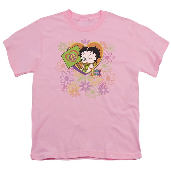 Betty Boop - Peace Love And Boop - Youth Short Sleeve Shirt - Large