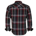 thumbnail image 2 of Coevals Club Men's Western Shirt Cowboy Plaid Country Pearl Snap Button Long Sleeve Two Pockets Work Shirts 06 Black Gray Red X-Large, 2 of 7