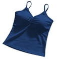thumbnail image 6 of QASIEATN Women's Solid Color V Neck Tank Tops with Built in Bra Casual Camisole Summer Clothing Vest for Women, 6 of 6