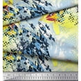 thumbnail image 3 of Soimoi Moss Georgette Fabric Texture & Lily Flower Print Fabric by Yard 42 Inch Wide, 3 of 3